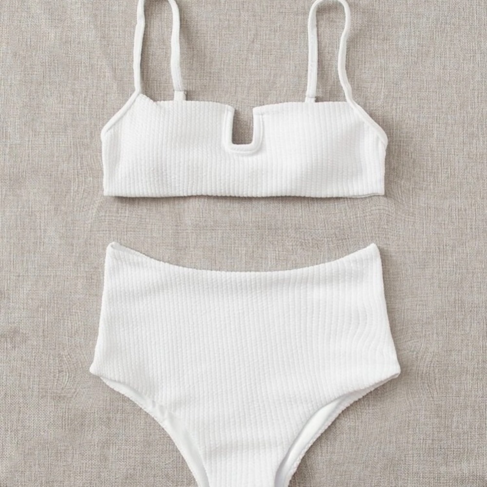 High waisted robbed swim suit